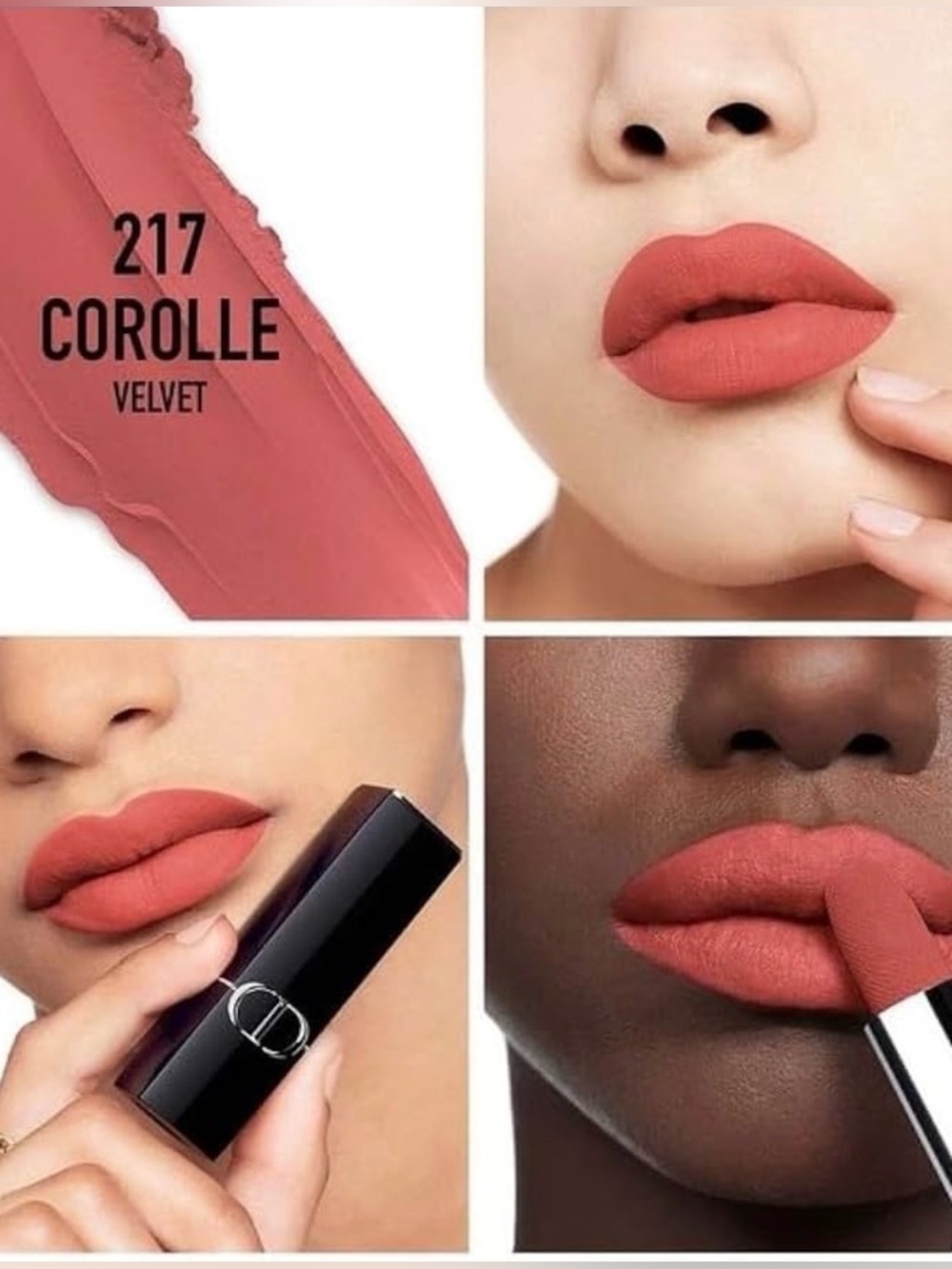 Dior Matte Lipstick in Coral Pink (217 Corolle)